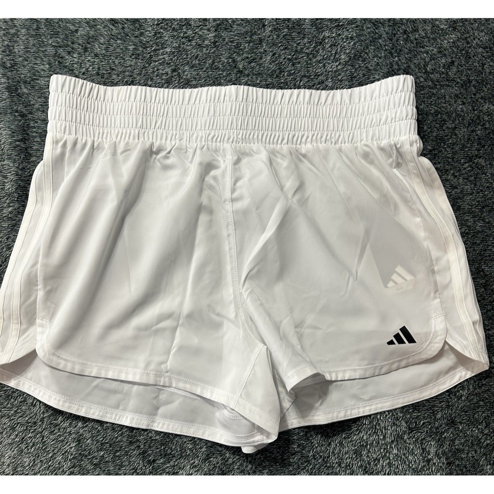 New Adidas Pacer Training 3-Stripes Woven High-Rise Shorts IS2172 - Size XL(C4)